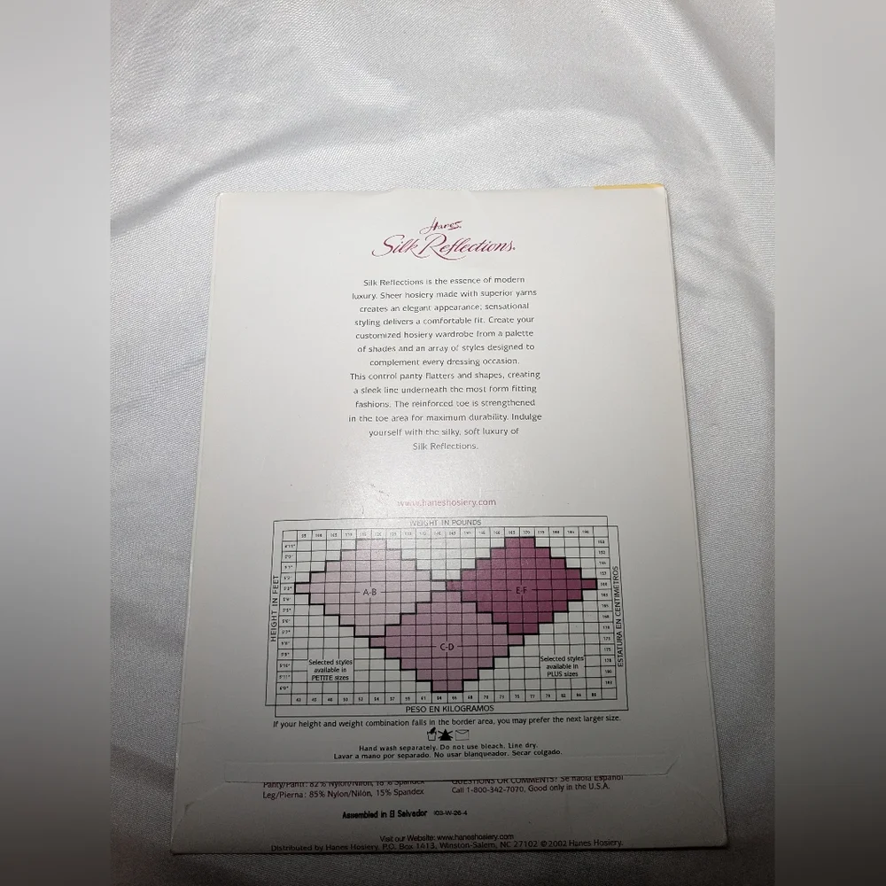 Vintage 2002 Hanes Silk Reflection‎ Hosiery Style 718 Size EF